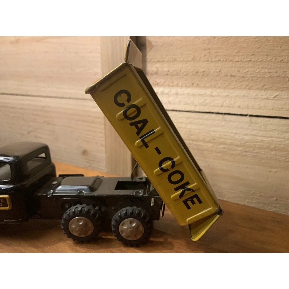 Vintage‎ Tin Toy Dump Truck Made In Japan Mar Line Toys Coal Coke Hauling READ